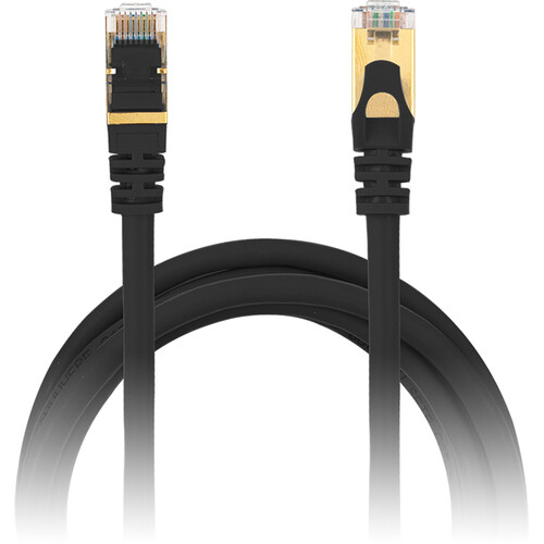 Power Technologies Snagless Network Cables with Gold-Plated RJ45 Connectors (50' Black)