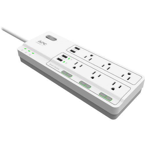 APC 6Outlet Smart Surge Protector with 4 USB Charging PH6U4X32W