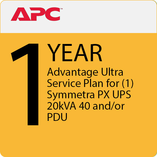 APC 1-Year Advantage Ultra Service Plan for One Symmetra PX UPS 20kVA 40 and/or PDU