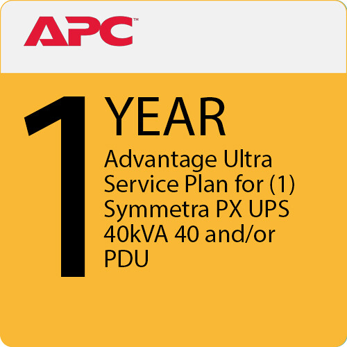 APC 1-Year Advantage Ultra Service Plan for One Symmetra PX UPS 40kVA 40 and/or PDU