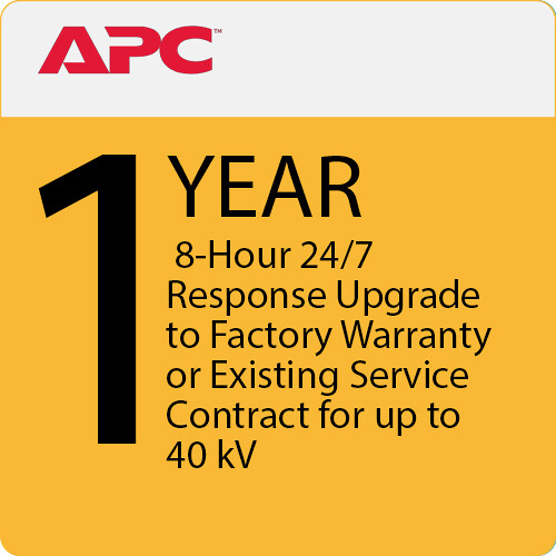 APC 1-Year 8-Hour 24/7 Response Upgrade to Factory Warranty or Existing Service Contract for up to 40 kV