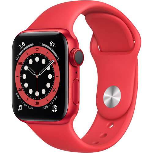 Apple?Watch Series 6 (GPS + Cellular, 40mm) - (Product) RED Aluminum Case with RED Sport Band (Renewed)