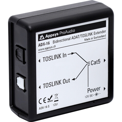 Appsys ProAudio Bidirectional ADAT/Toslink Extender (16-Channels)