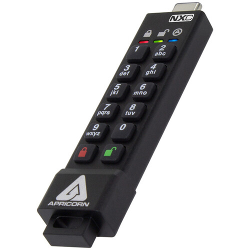 Apricorn 256GB Aegis Secure Key 3NXC Encrypted USB Type-C Flash Drive