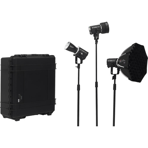 Aputure Storm 80c LED Monolight 3-Light Kit (US)