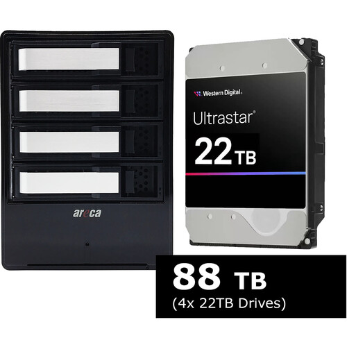 Areca ARC-8050T3U 88TB 4-Bay Thunderbolt 3 RAID Array (4 x 22TB)
