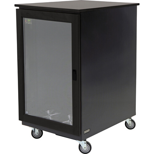 Argosy IsoBox PRO18 with Left-Hand Door Swing (18 RU Black Satin on Oak Trim)