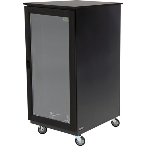 Argosy IsoBox PRO24 with Right-Hand Door Swing (24 RU Black Satin on Oak Trim)