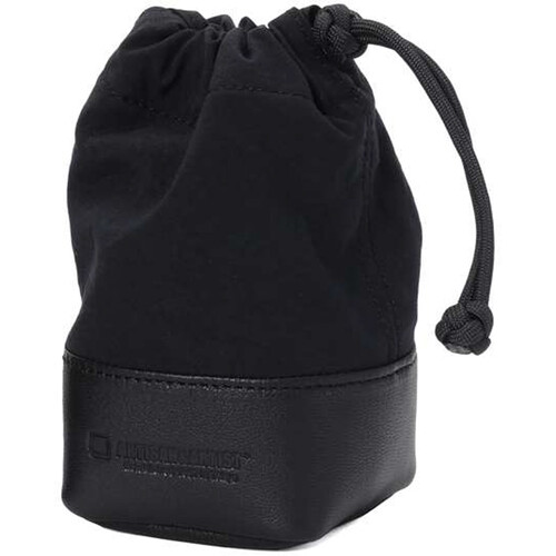 Artisan & Artist Fabric and Leather Lens Pouch (Black Small)