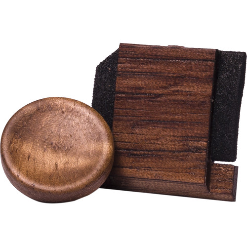 Artisan Obscura Soft Shutter Release & Hot Shoe Cover Set (Large Concave Threaded Walnut Wood)