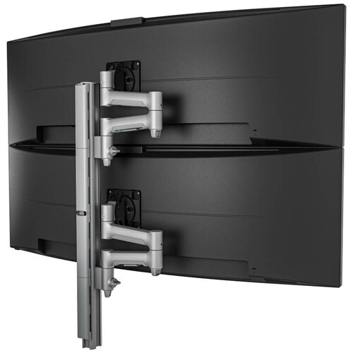 Atdec AWMS-2-46H75-H-S Heavy-Duty Dual Monitor Arm Mount (Silver)