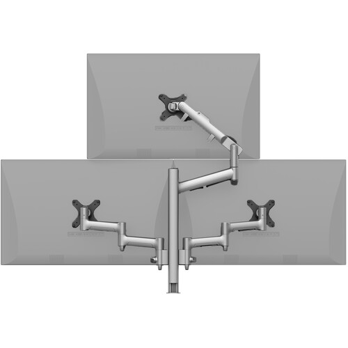 Atdec Triple-Monitor Arm Pyramid Desk Mount for Flat And Curved Monitors Up to 32