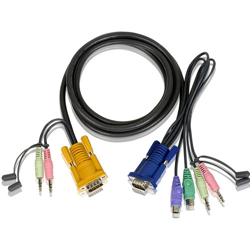 ATEN 2L-5302P SPHD-15 to VGA PS/2 and Audio KVM Cable (6')