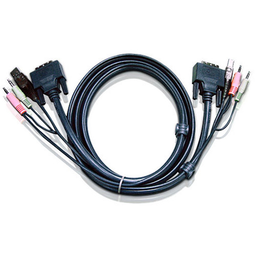 ATEN 2L-7D02U USB DVI-D Single Link KVM Cable (6')