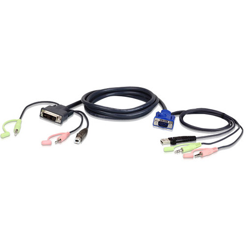 ATEN USB/VGA to DVI-A KVM Cable with Audio (9.8')