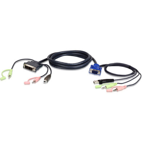 ATEN USB VGA to DVI-A KVM Console Cable with Audio (6')