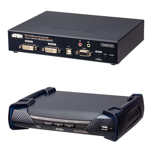 ATEN DVI-I Dual-Display KVM over IP Transmitter/Receiver Kit