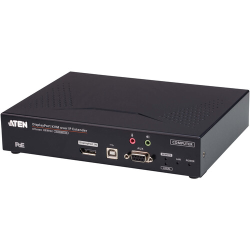 ATEN 4K DisplayPort Single Display KVM Over IP Transmitter with PoE