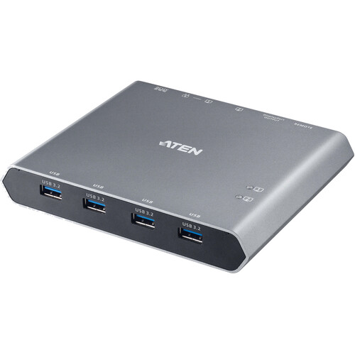 ATEN 2-Port 4K DisplayPort USB-C KVM Dock Switch with Power Pass-Through