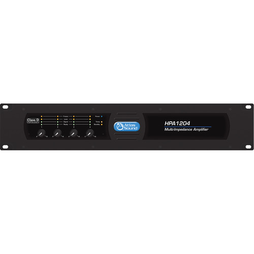 AtlasIED HPA1204 Four-Channel 1200W Commercial Amplifier (Black)