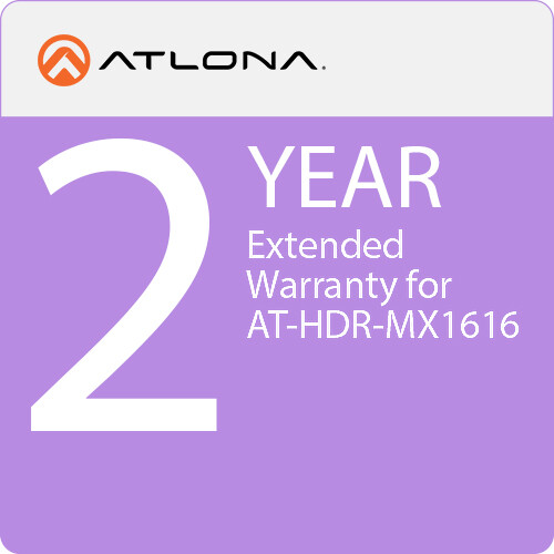 Atlona 2-Year Extended Warranty for AT-HDR-MX1616