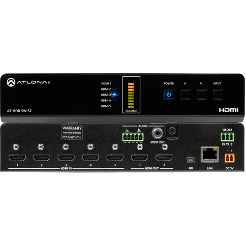 Atlona 5x2 4K HDR HDMI Matrix Switcher