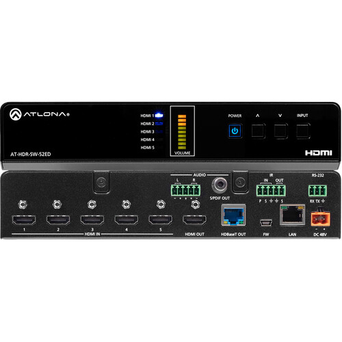 Atlona 5x2 4K HDR HDMI/HDBaseT Matrix Switcher with Extended Distance (330')