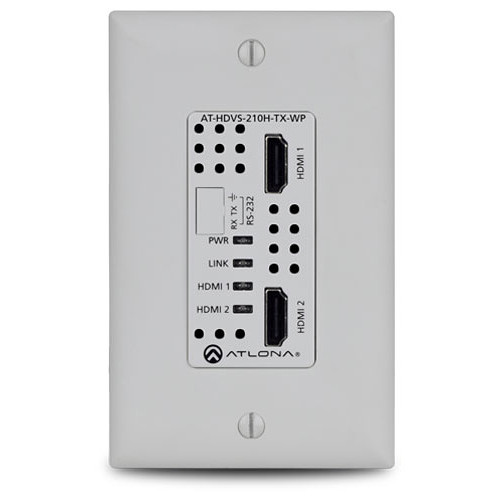 Atlona 4K UHD 2x1 HDBaseT Wall Plate Switcher ATHDVS210HTXWP