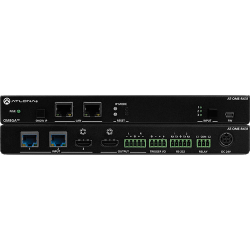 Atlona 3 1 AV Switcher and Receiver with Scaler and Dual HDBaseT Plus HDMI Inputs