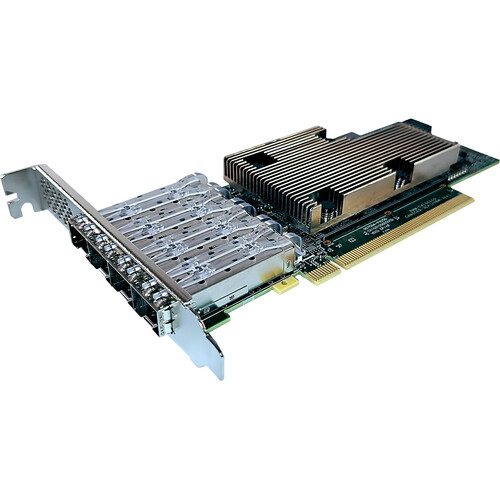 ATTO Technology FastFrame N424 Quad-Channel SFP28 PCIe 4.0 x16 SmartNIC with SFP28 Optical Interface