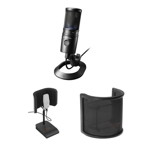 Audio-Technica AT2020USB-X Desktop Value Kit with Reflection Filter and Pop Screen