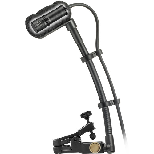 Audio-Technica ATM350UcH Cardioid Condenser Clip-On Instrument Microphone with Universal Mounting System