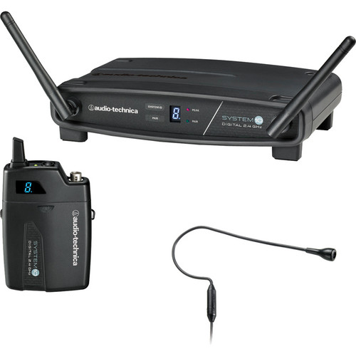 Audio-Technica ATW-1101/H92 System 10 Digital Wireless Omni Earset Microphone System (Black 2.4 GHz)
