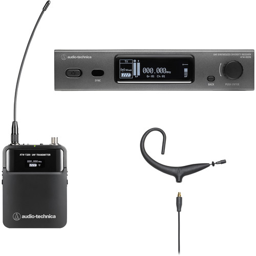 Audio-Technica ATW-3211/893x 3000 Series Wireless Omni MicroEarset Microphone System (Black DE2: 470 to 530 MHz)