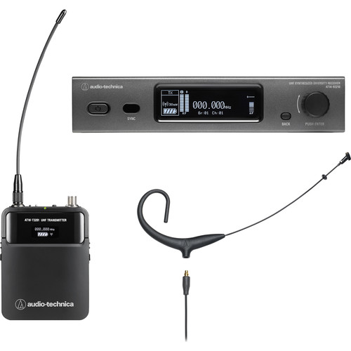 Audio-Technica ATW-3211/894x 3000 Series Wireless Cardioid Earset Microphone System (Black DE2: 470 to 530 MHz)