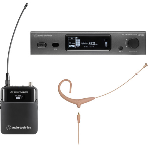 Audio-Technica ATW-3211/894xTH 3000 Series Wireless Cardioid Earset Microphone System (Beige DE2: 470 to 530 MHz)