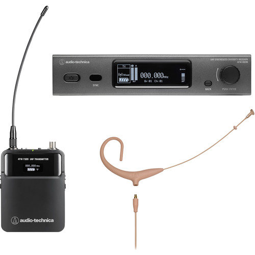 Audio-Technica ATW-3211/894xTH 3000 Series Wireless Cardioid Earset Microphone System (Beige EE1: 530 to 590 MHz)