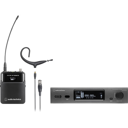 Audio-Technica ATW-3211N/893x 3000 Series Network Wireless Omni MicroEarset Microphone System (Black EE1: 530 to 590 MHz)