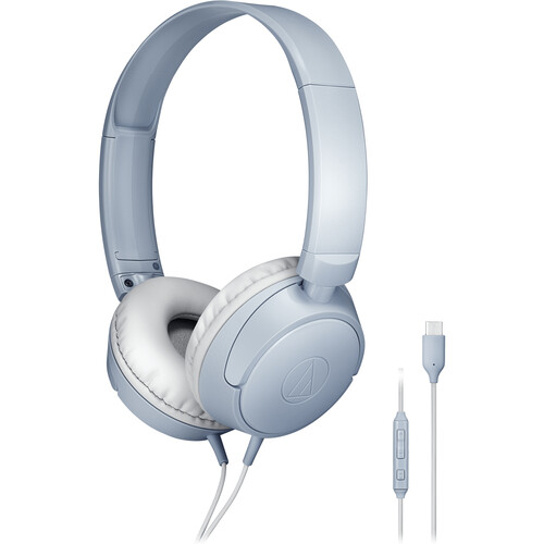 Audio-Technica ATH-S120C On-Ear USB-C Headphones (Blue-Gray)