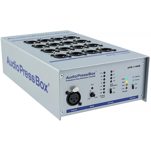 AudioPressBox APB-116 SB 1x16 Press Conference Audio Distribution Amplifier with AccuPack