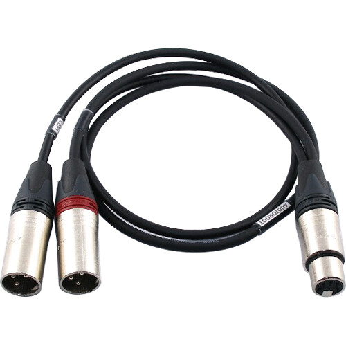 AUDIOROOT aXLR5F2YX3 XLR5F to Dual XLR3M Balanced Audio Y-Cable (2')