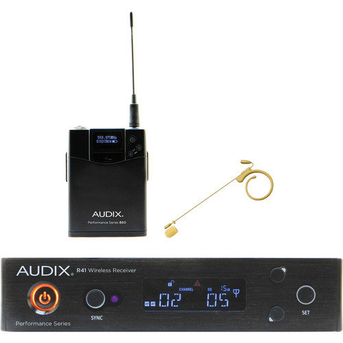 Audix AP41 Performance Series Single-Channel Bodypack Wireless System with HT7 Single-Ear Condenser Microphone (Beige 522 to 554 MHz)
