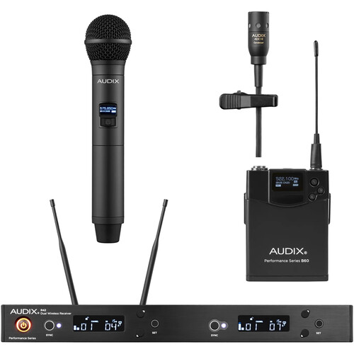 Audix AP42 Performance Series Dual-Channel Combo OM2 Handheld & ADX10 Lavalier Wireless System (554 to 586 MHz)