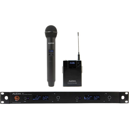 Audix R42 Dual-Channel Diversity Receiver with B60 Bodypack Transmitter and H60 OM2 Handheld Transmitter (A: 522 to 554 MHz)