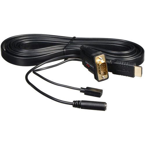 Avenview HDMI Male to VGA Male Flat Cable (Black 9.9')