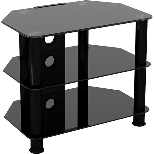 AVF Group Classic Corner Glass TV Stand (Black Frame Black Glass)