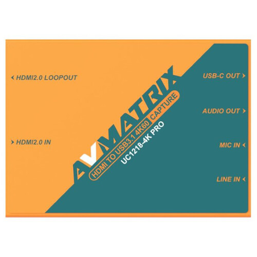 AVMATRIX UC1218-4K PRO HDMI to USB 4K Capture Box