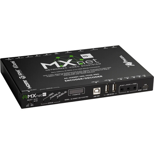 AVPro Edge AC-MXNET-10G-TCVR-PRO MXNet 10G SDVoE Transceiver with Icron Technologies ExtremeUSB and Dante