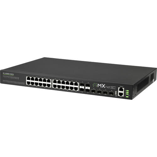 AVPro Edge AC-MXNET-SW24 24-Port Gigabit PoE+ Compliant Network Switch with 10G SFP+