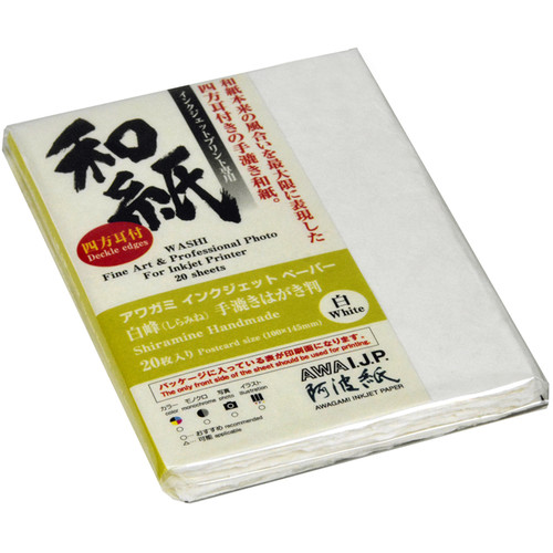 Awagami Factory Shiramine Deckle-Edge 260-gsm Postcard (20-Sheet Pack)